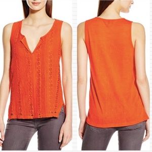 LBN Orange Sanctuary crotched tank- top